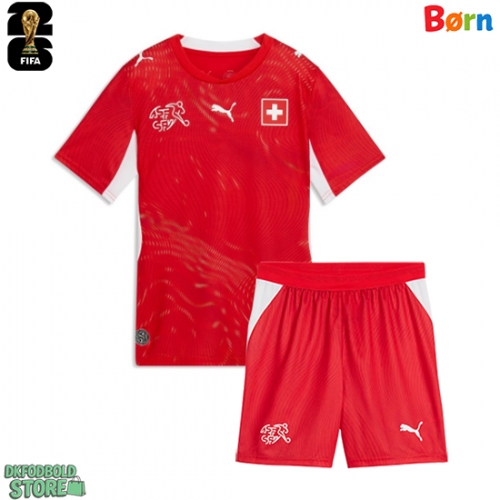 Schweiz Replika Babytøj Hjemmebanesæt Børn VM 2026 Kortærmet (+ Korte bukser)